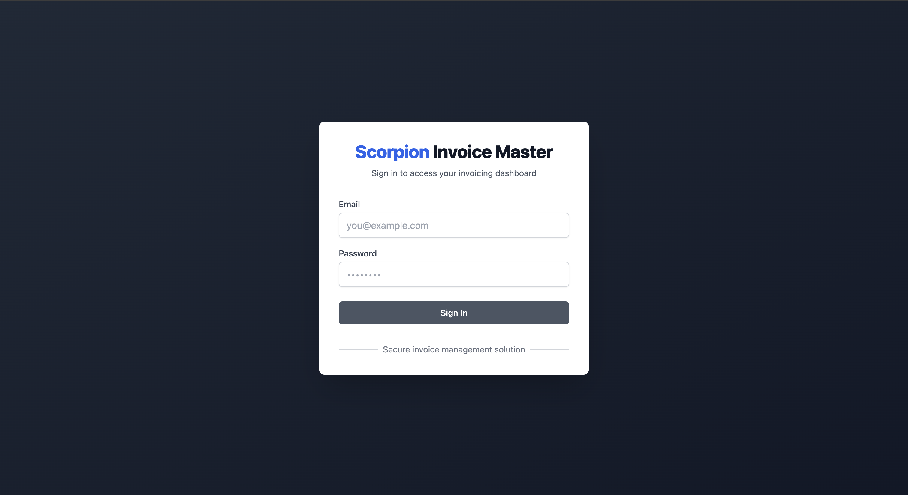 Scorpion Invoice Master - Invoice Management System